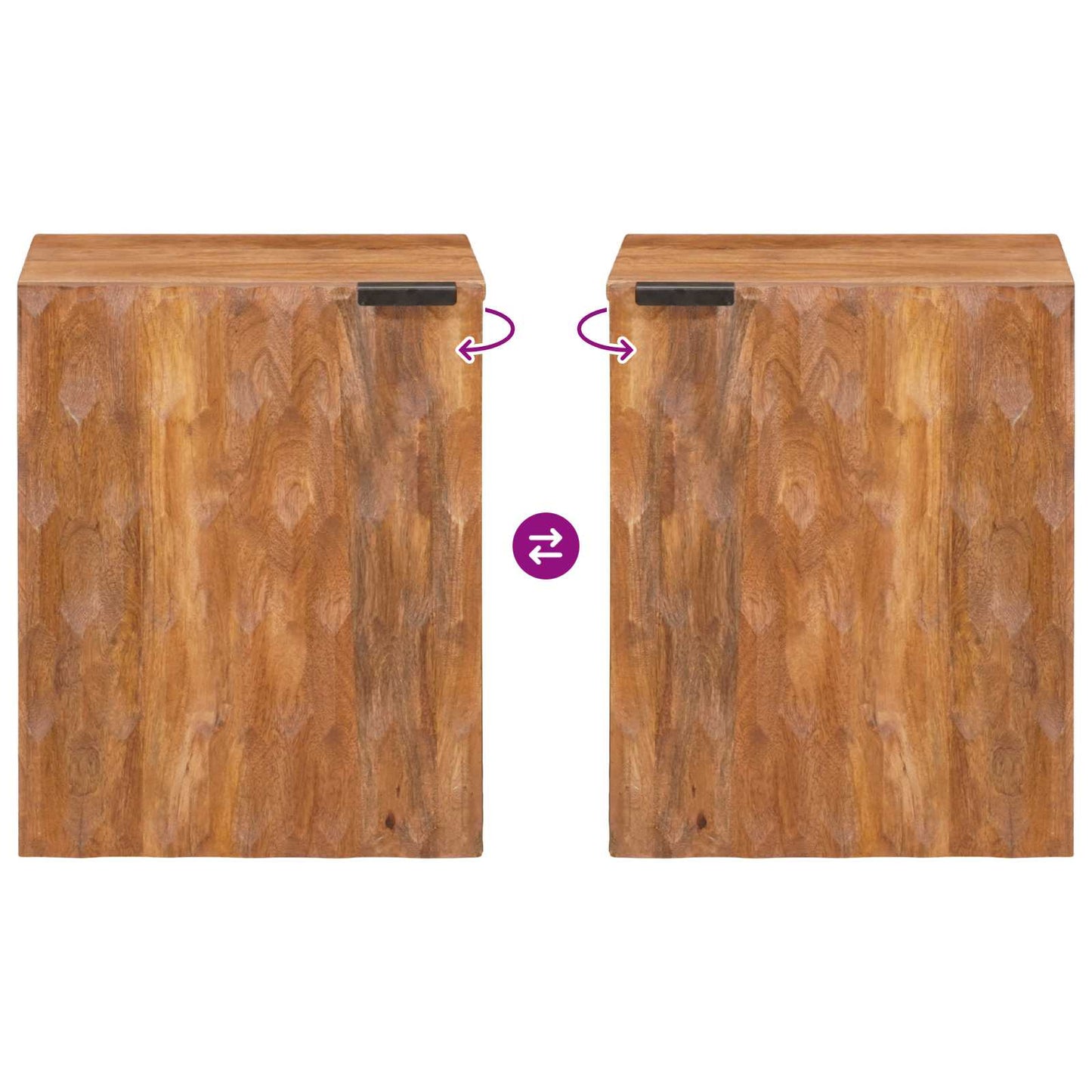 vidaXL Bathroom Hanging Cabinet Brown 38 x 33 x 48 cm Solid Mango Wood
