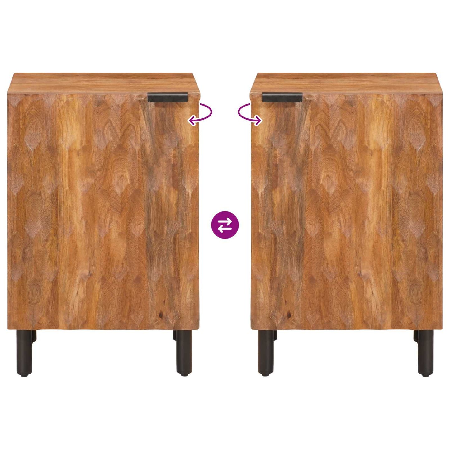 vidaXL Bathroom Cabinet Brown 38 x 33 x 58 cm Solid Mango Wood