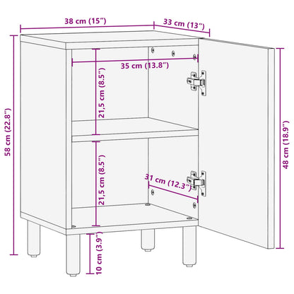 vidaXL Bathroom Cabinet Brown 38 x 33 x 58 cm Solid Mango Wood