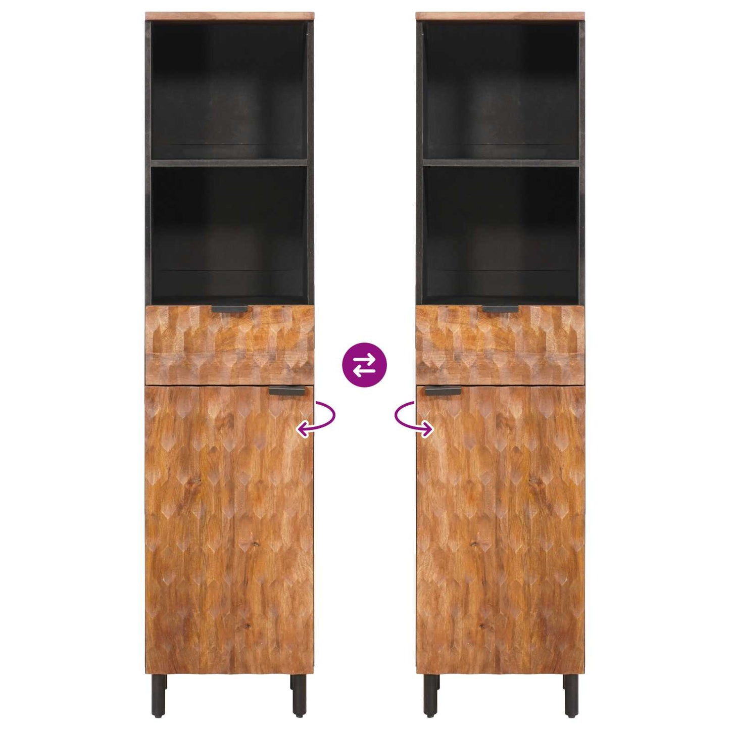 vidaXL Bathroom Cabinet Brown 38 x 33 x 160 cm Solid Mango Wood