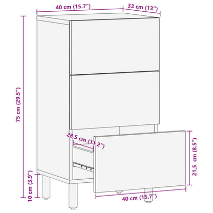vidaXL Sideboard Acacia Brown Finish 40 x 33 x 75 cm Solid Mango Wood