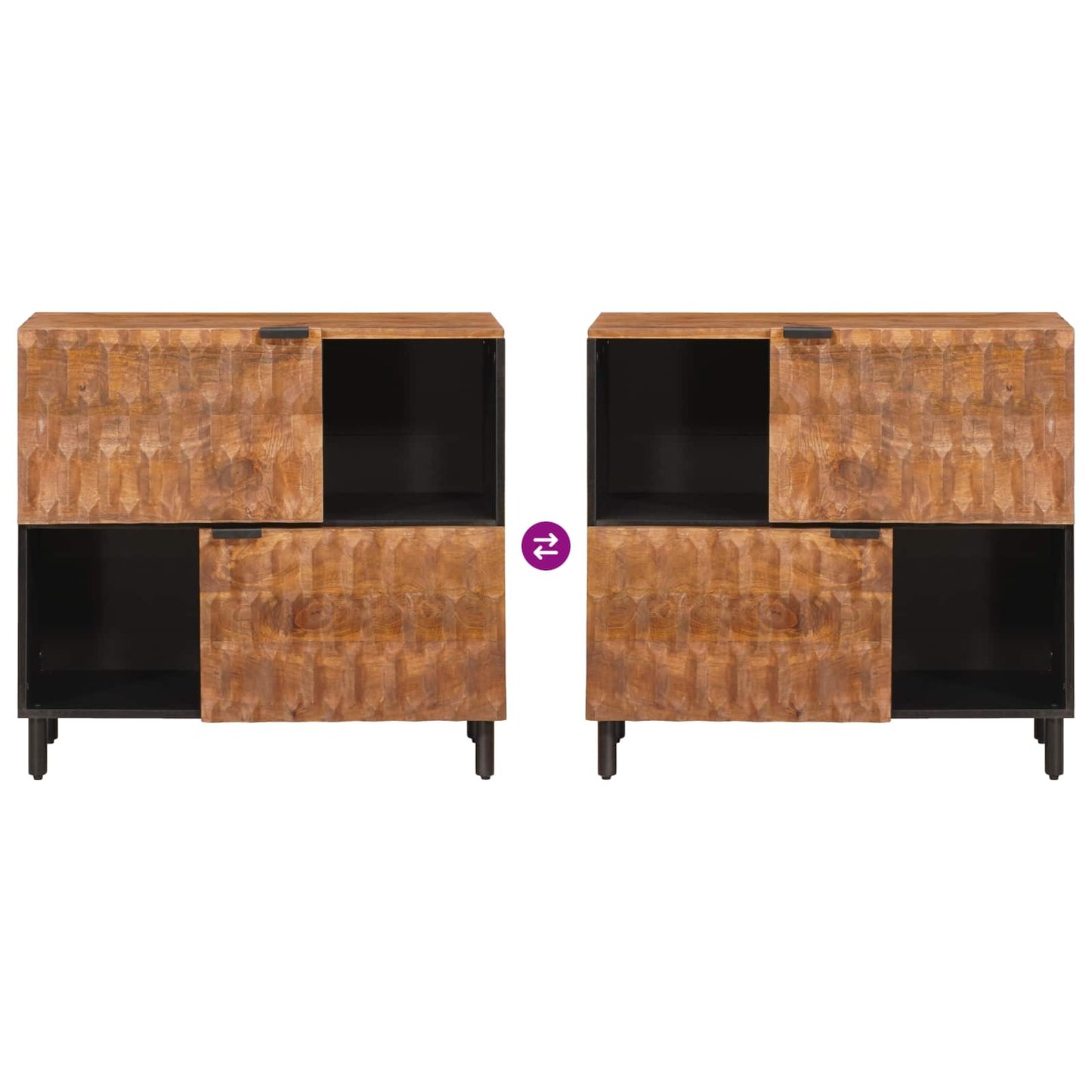 vidaXL Sideboard Acacia Brown Finish 80 x 33 x 75 cm Solid Mango Wood