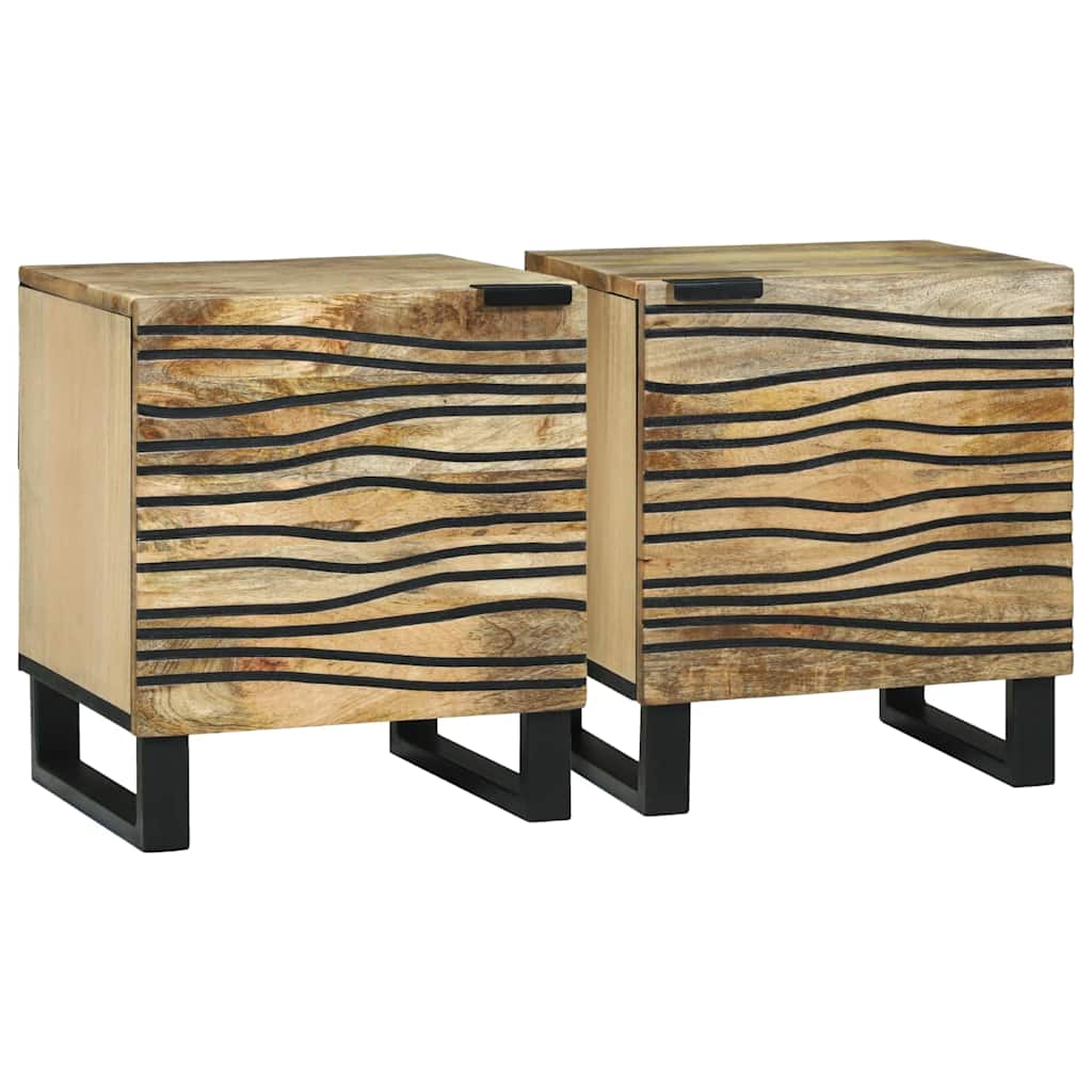 vidaXL Bedside Cabinet 2 pcs Natural 40 x 33 x 46 cm Engineered Wood