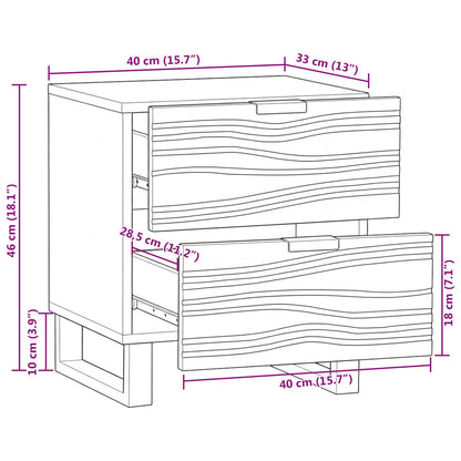 vidaXL Bedside Cabinet Natural 40 x 33 x 46 cm Engineered Wood