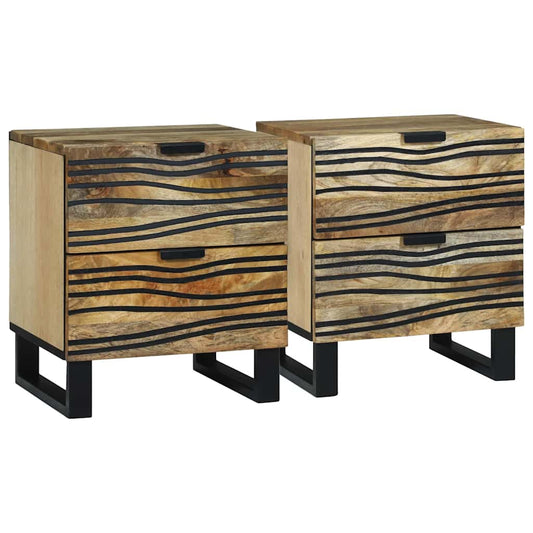 vidaXL Bedside Cabinet 2 pcs Natural 40 x 33 x 46 cm Engineered Wood
