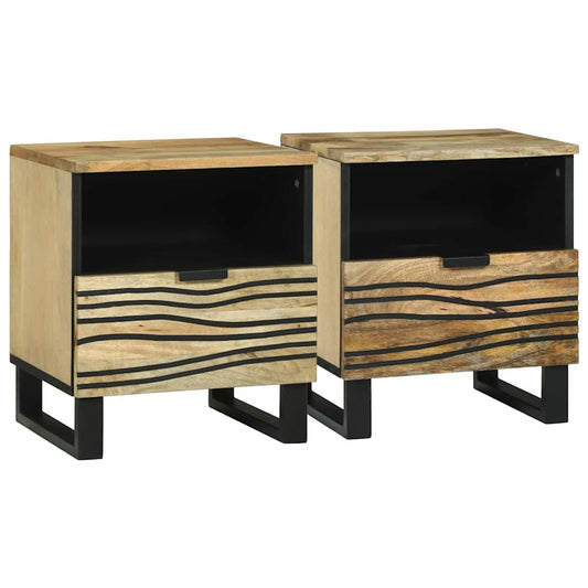 vidaXL Bedside Cabinet 2 pcs Natural 40 x 33 x 46 cm Engineered Wood