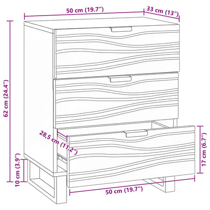 vidaXL Bedside Cabinet Natural 50 x 33 x 62 cm Engineered Wood