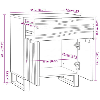 vidaXL Bedside Cabinet Natural 50 x 33 x 60 cm Engineered Wood