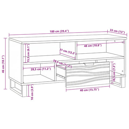 vidaXL TV Units with Drawer Brown 105 x 33 x 46 cm Engineered wood