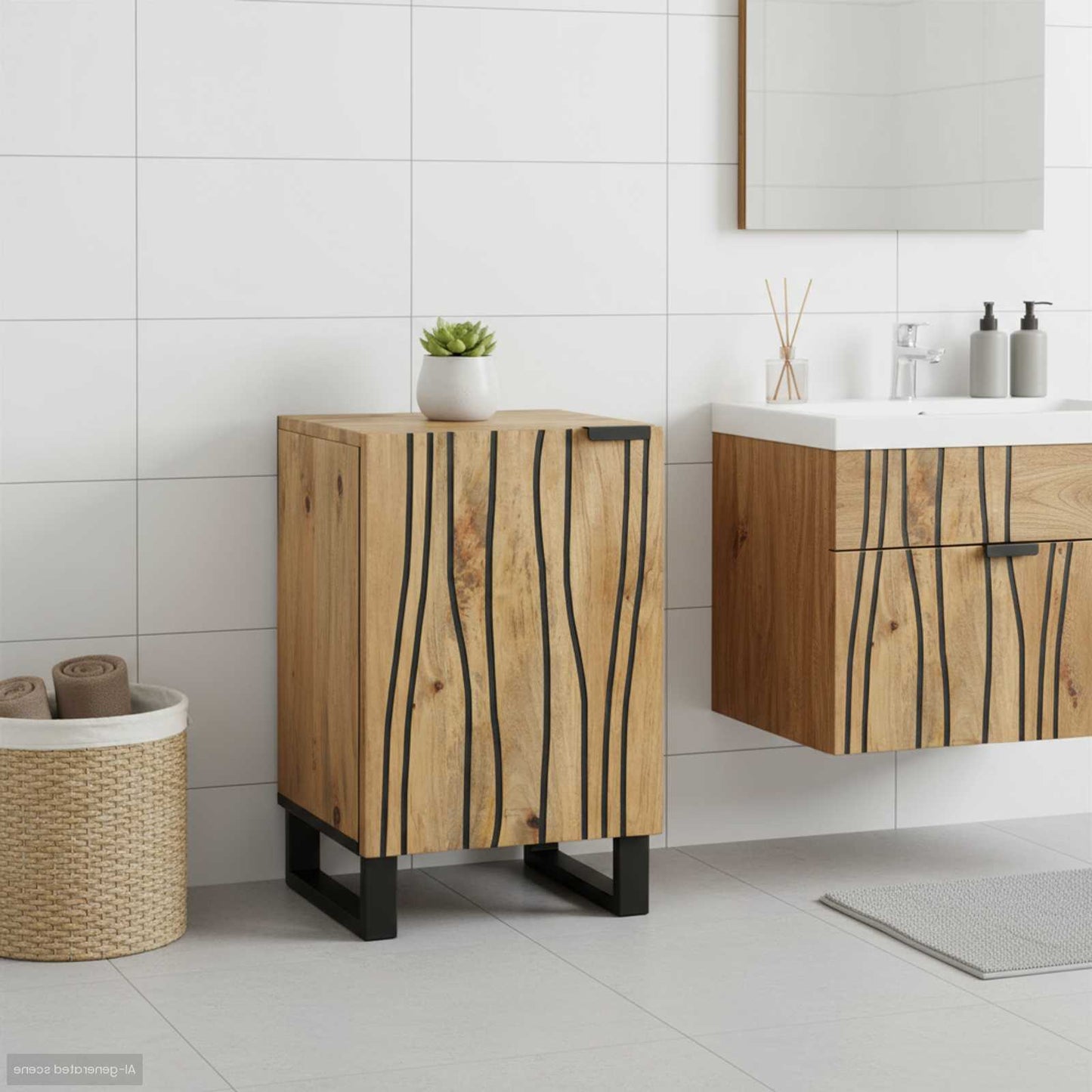 vidaXL Bathroom Sink Cabinet Brown 38 x 33.5 x 58 cm Engineered wood