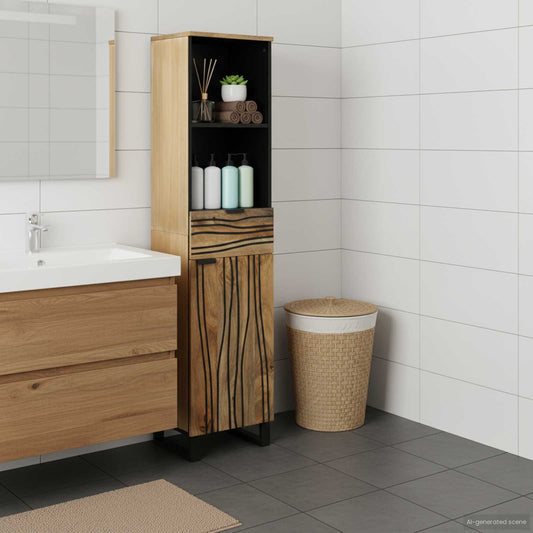 vidaXL Bathroom Cabinet Natural 38 x 33 x 160 cm Engineered Wood