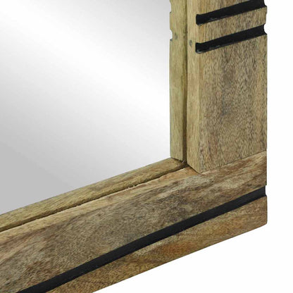 vidaXL Bathroom Mirror Rectangular Natural 50 x 2.5 x 70 cm