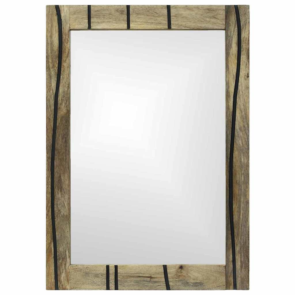vidaXL Bathroom Mirror Rectangular Natural 50 x 2.5 x 70 cm