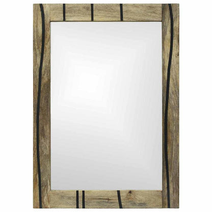 vidaXL Bathroom Mirror Rectangular Natural 50 x 2.5 x 70 cm