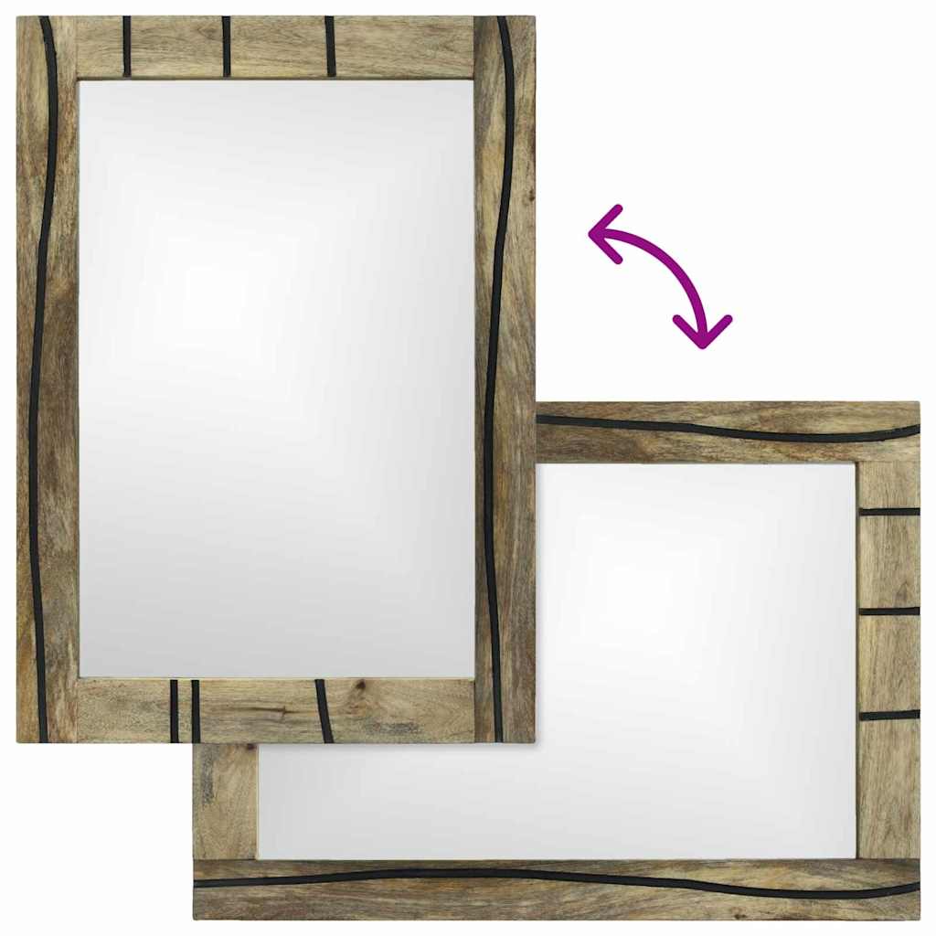 vidaXL Bathroom Mirror Rectangular Natural 50 x 2.5 x 70 cm