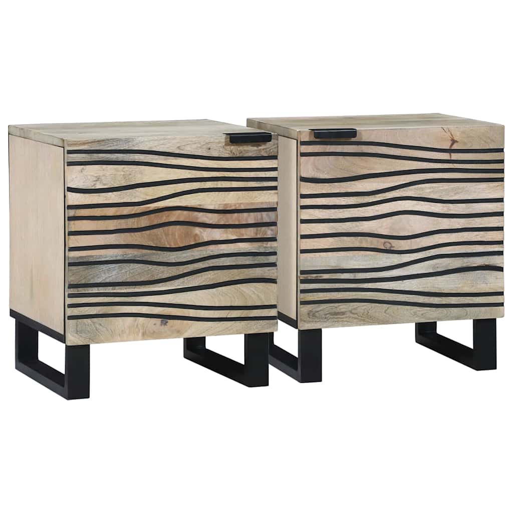 vidaXL Bedside Cabinet 2 pcs White 40 x 33 x 46 cm Engineered Wood