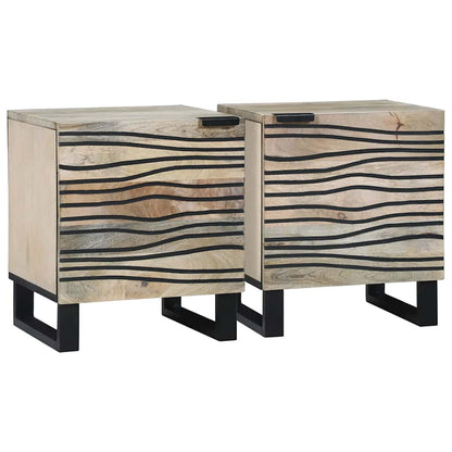 vidaXL Bedside Cabinet 2 pcs White 40 x 33 x 46 cm Engineered Wood
