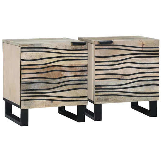 vidaXL Bedside Cabinet 2 pcs White 40 x 33 x 46 cm Engineered Wood