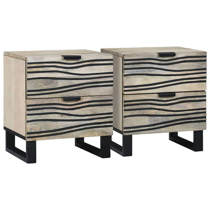 vidaXL Bedside Cabinet 2 pcs White 40 x 33 x 46 cm Engineered Wood