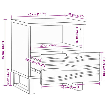 vidaXL Bedside Cabinet White 40 x 33 x 46 cm Engineered Wood