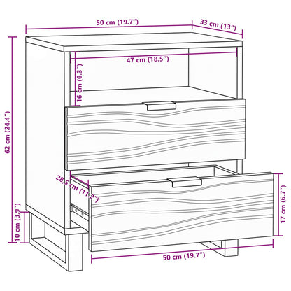 vidaXL Bedside Cabinet White 50 x 33 x 62 cm Engineered Wood