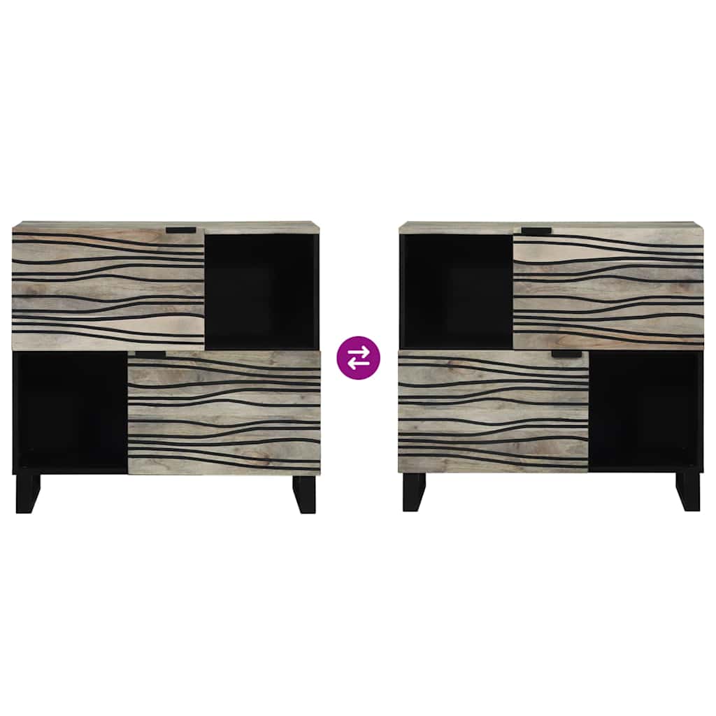 vidaXL Sideboard White 80 x 33 x 75 cm Solid mango wood