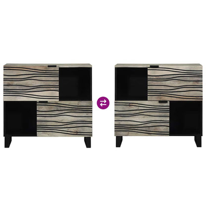 vidaXL Sideboard White 80 x 33 x 75 cm Solid mango wood