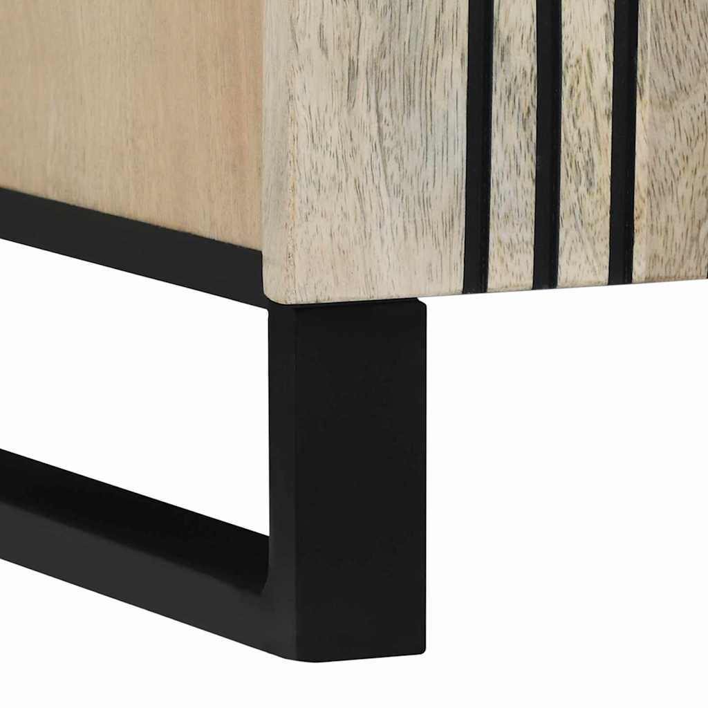 vidaXL Sideboard White 90 x 33 x 75 cm Solid mango wood