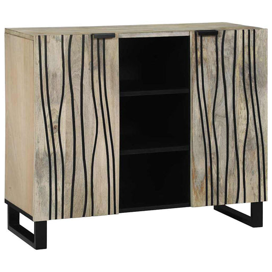 vidaXL Sideboard White 90 x 33 x 75 cm Solid mango wood