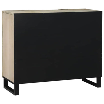 vidaXL Sideboard White 90 x 33 x 75 cm Solid mango wood