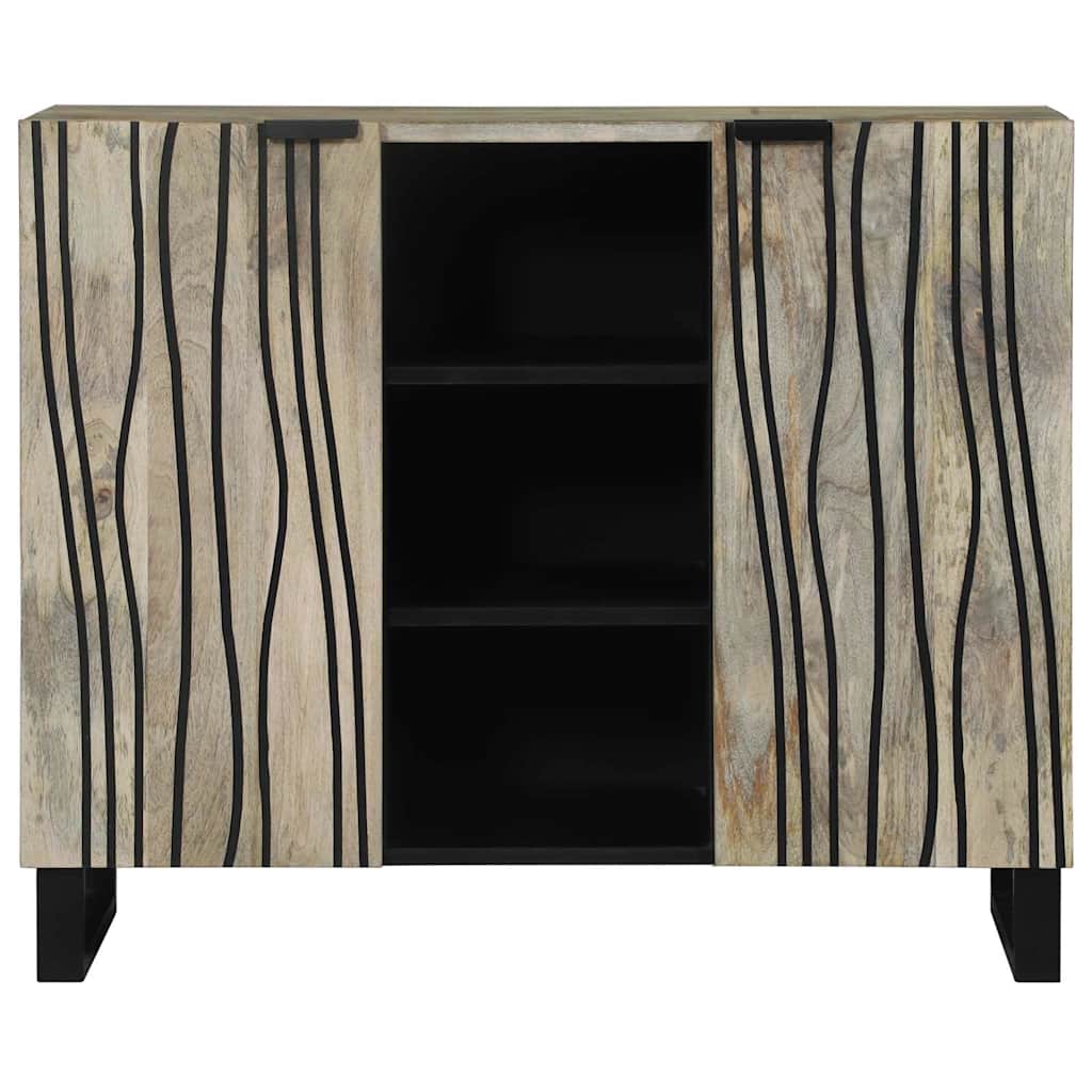 vidaXL Sideboard White 90 x 33 x 75 cm Solid mango wood