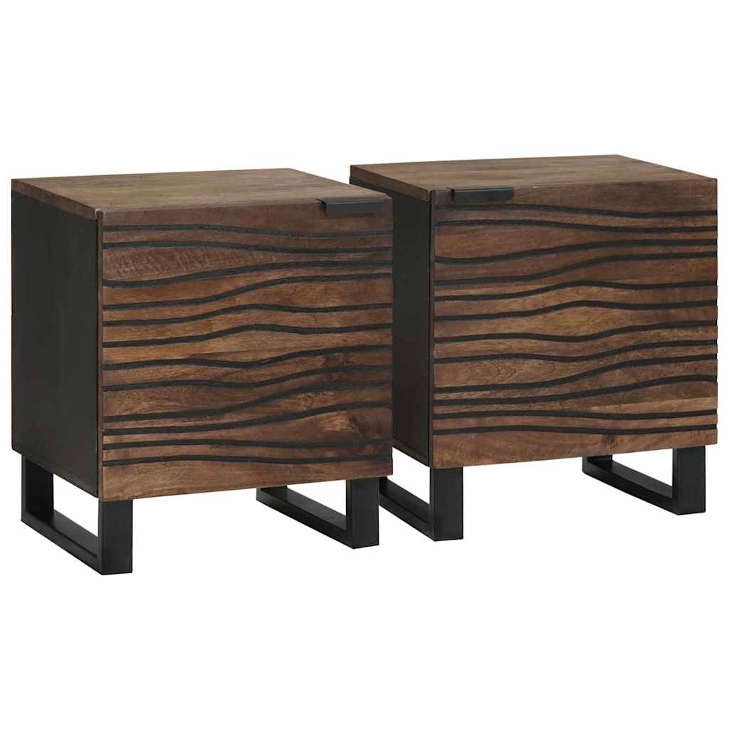 vidaXL Bedside Cabinet 2 pcs Walnut 40 x 33 x 46 cm Engineered Wood