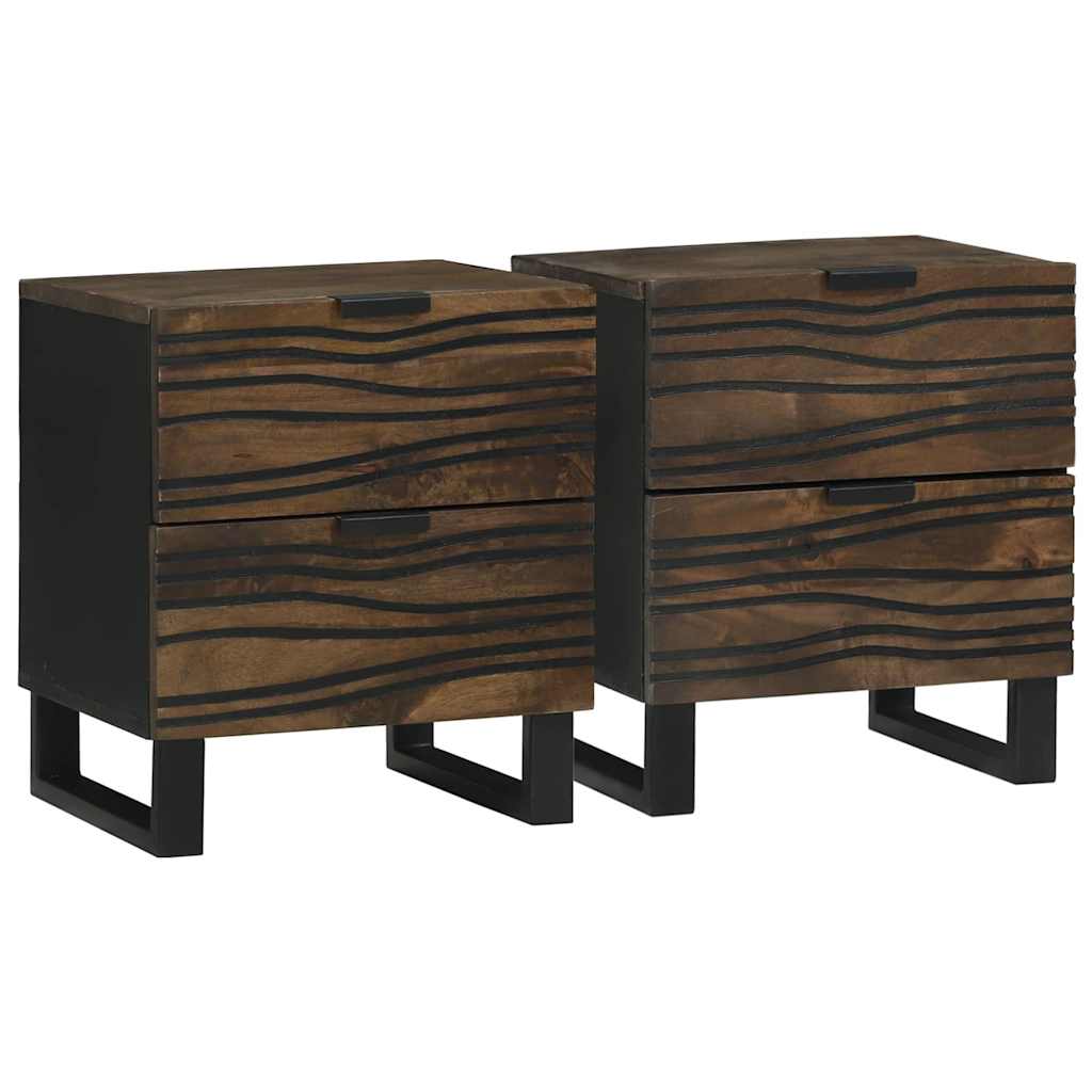 vidaXL Bedside Cabinet 2 pcs Walnut 40 x 33 x 46 cm Engineered Wood