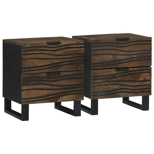 vidaXL Bedside Cabinet 2 pcs Walnut 40 x 33 x 46 cm Engineered Wood