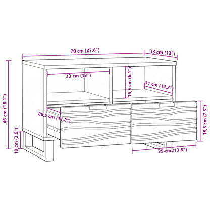 vidaXL TV Units with Drawer Walnut 70 x 33 x 46 cm Engineered wood