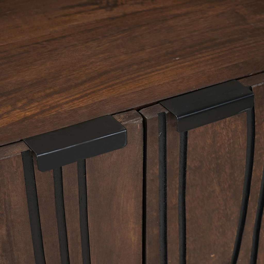 vidaXL Sideboard Walnut 60 x 33.5 x 75 cm Solid Mango Wood