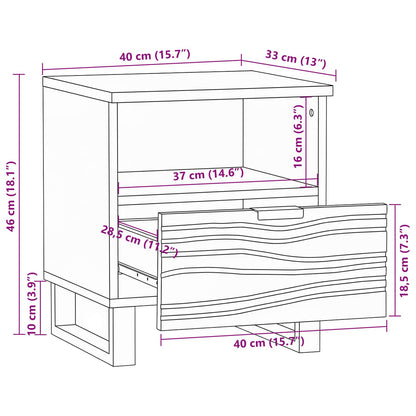 vidaXL Bedside Cabinet Walnut 40 x 33 x 46 cm Engineered Wood