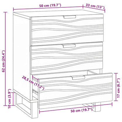 vidaXL Bedside Cabinet Walnut 50 x 33 x 62 cm Engineered Wood
