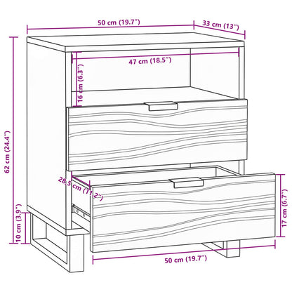 vidaXL Bedside Cabinet Walnut 50 x 33 x 62 cm Engineered Wood