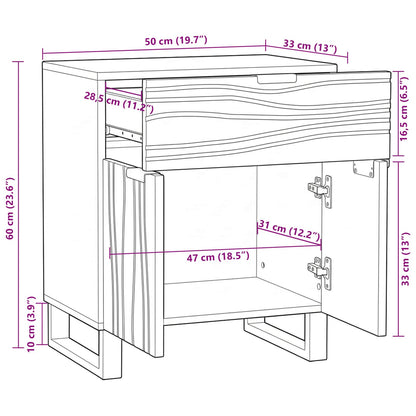 vidaXL Bedside Cabinet Walnut 50 x 33 x 60 cm Engineered Wood