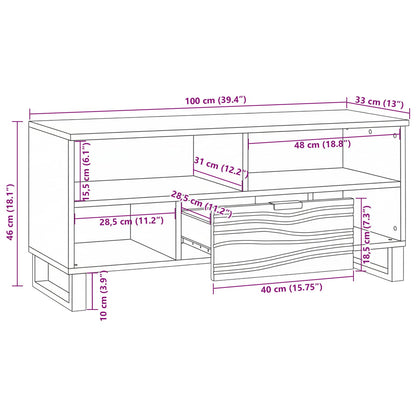 vidaXL TV Units with Drawer Walnut 105 x 33 x 46 cm Engineered wood