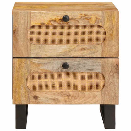 vidaXL Bedside Cabinet 2 pcs Natural 40 x 33 x 46 cm Solid Mango Wood