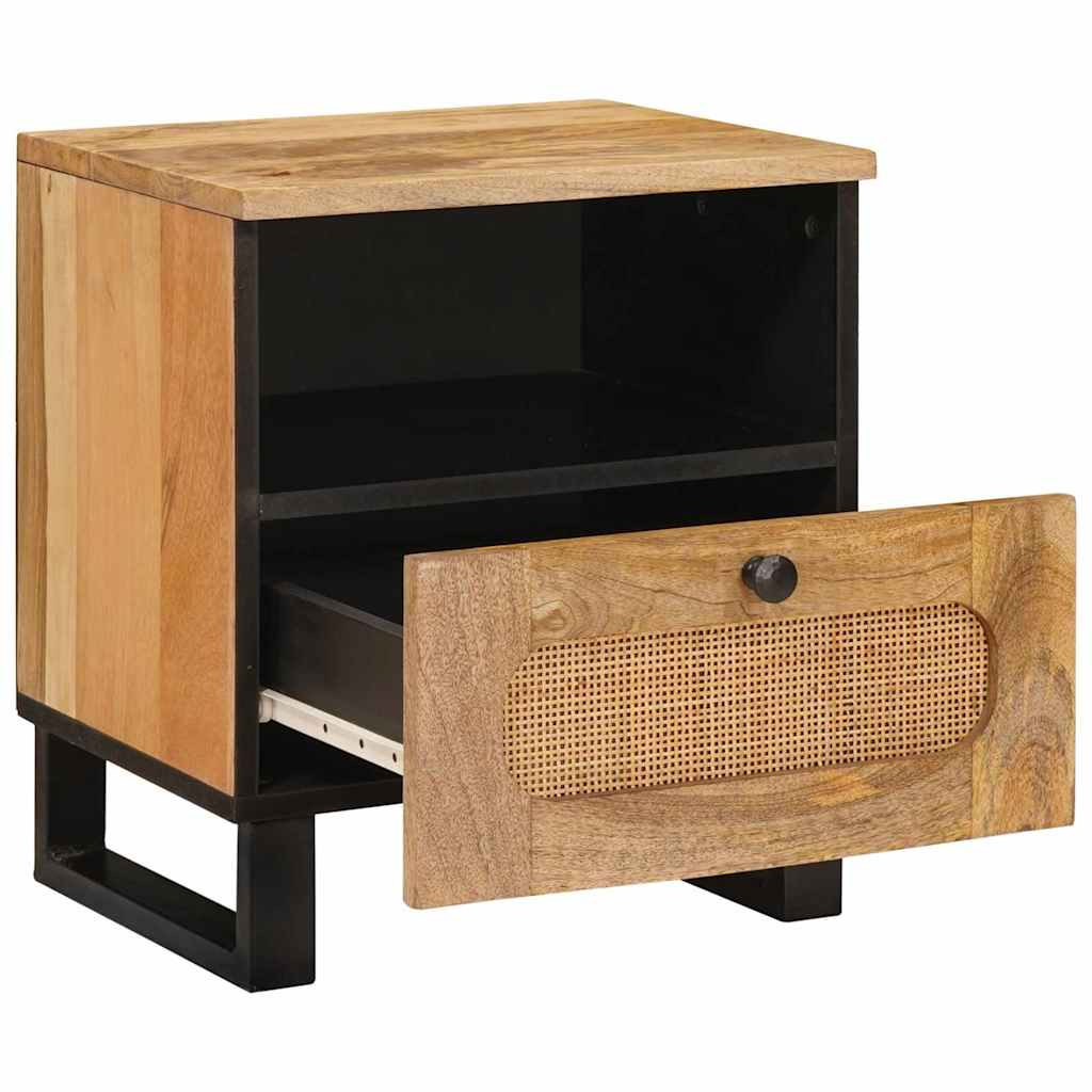 vidaXL Bedside Cabinet 2 pcs Natural 40 x 33 x 46 cm Solid Mango Wood