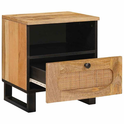 vidaXL Bedside Cabinet 2 pcs Natural 40 x 33 x 46 cm Solid Mango Wood