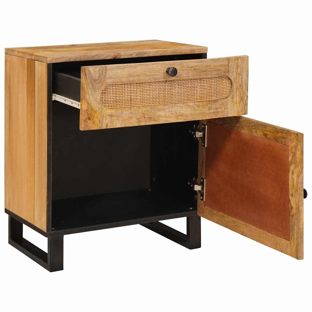 vidaXL Bedside Cabinet Natural 50 x 33 x 60 cm Solid Mango Wood