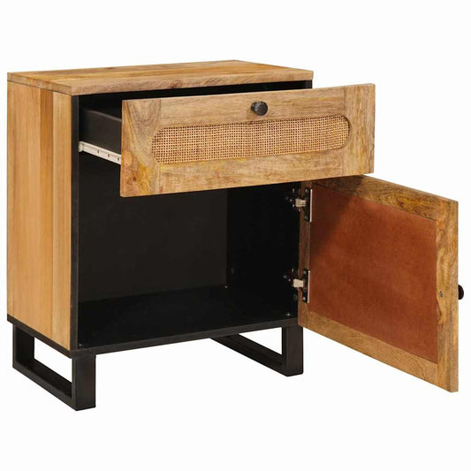 vidaXL Bedside Cabinet Natural 50 x 33 x 60 cm Solid Mango Wood