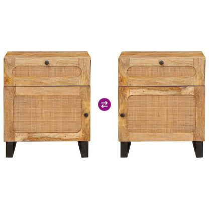 vidaXL Bedside Cabinet Natural 50 x 33 x 60 cm Solid Mango Wood