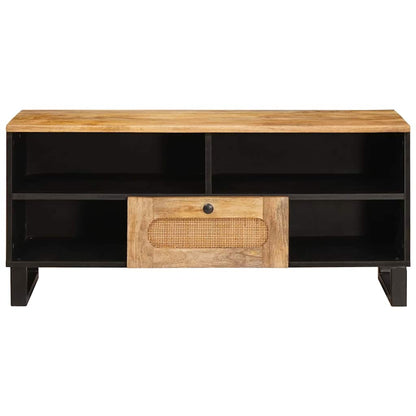 vidaXL TV Cabinet with Drawer Brown 100 x 33 x 46 cm Solid Mango Wood