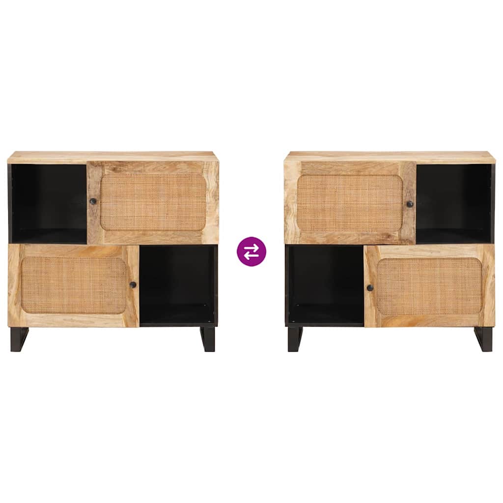 vidaXL Sideboard with Storage Brown 80 x 33 x 75 cm Solid Mango Wood