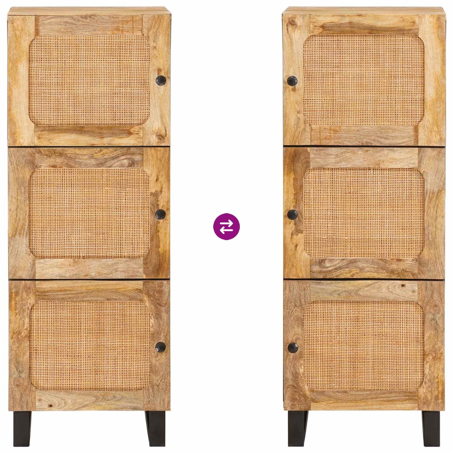 vidaXL Highboard with Storage Brown 90 x 33 x 75 cm Solid Mango Wood